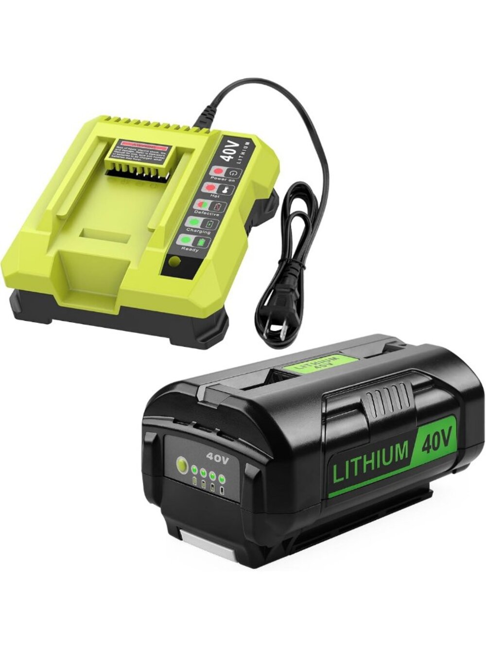 40V 6.5Ah Lithium Battery & Charger Kit for Power Tools - High Capacity, Fast